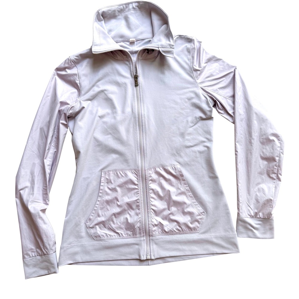 Under Armour Full Zip Jacket Womens Small Lavender Ruched Activewear‎ Streetwear